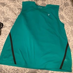 Teal mens active tank top